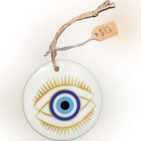 Handmade Other - White and Blue Evil Eye Ornament